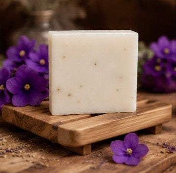 African Violet Artisan Soap Bar | Floral Handmade Bath Soap