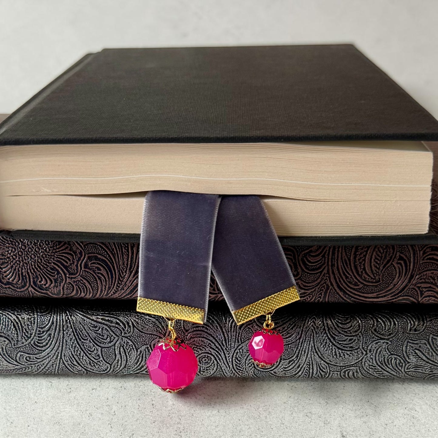 Handmade Velvet Ribbon Bookmark | Luxury Boho Gift for Readers