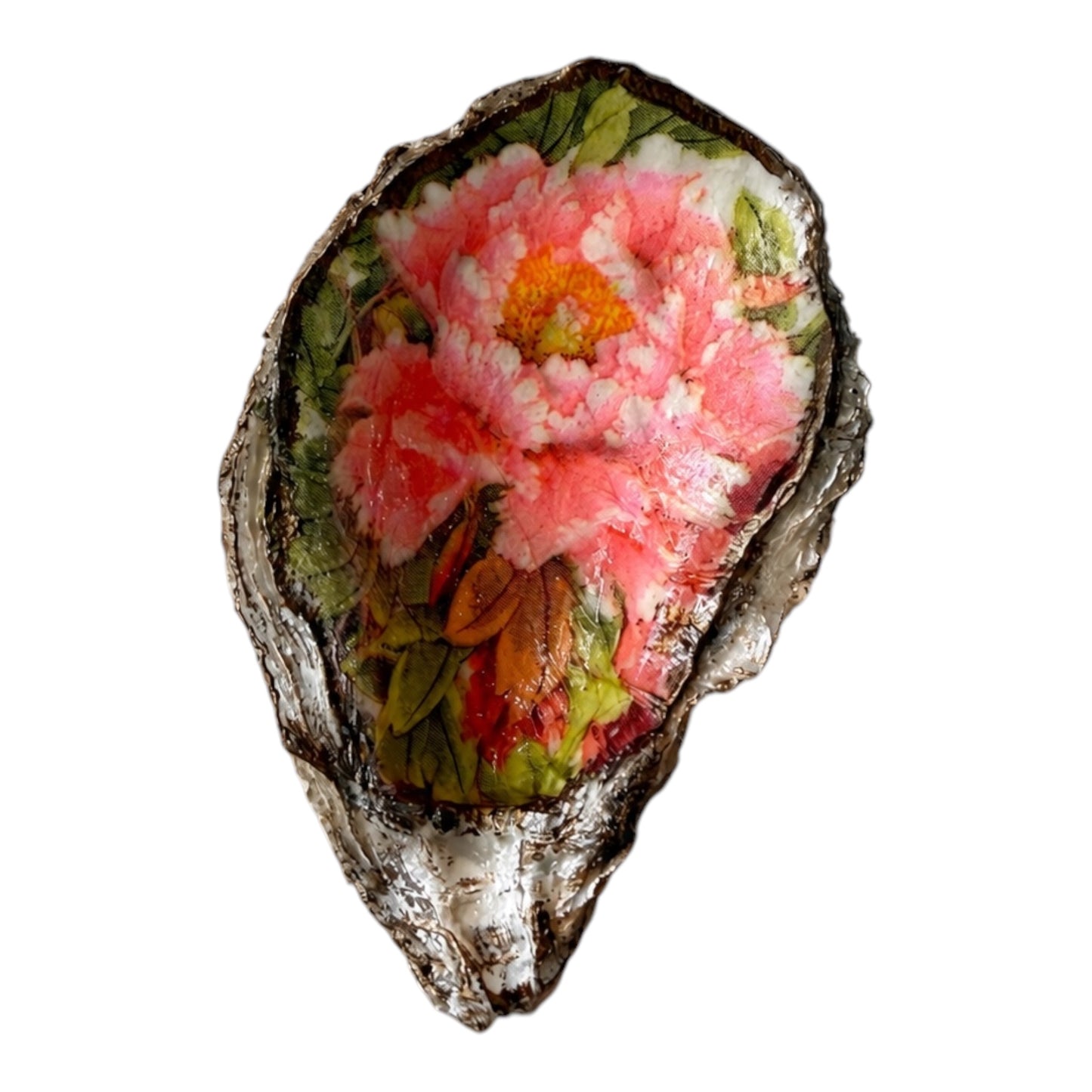 Natural Shell Trinket Dish, Coastal Home Decor - Peony Blush