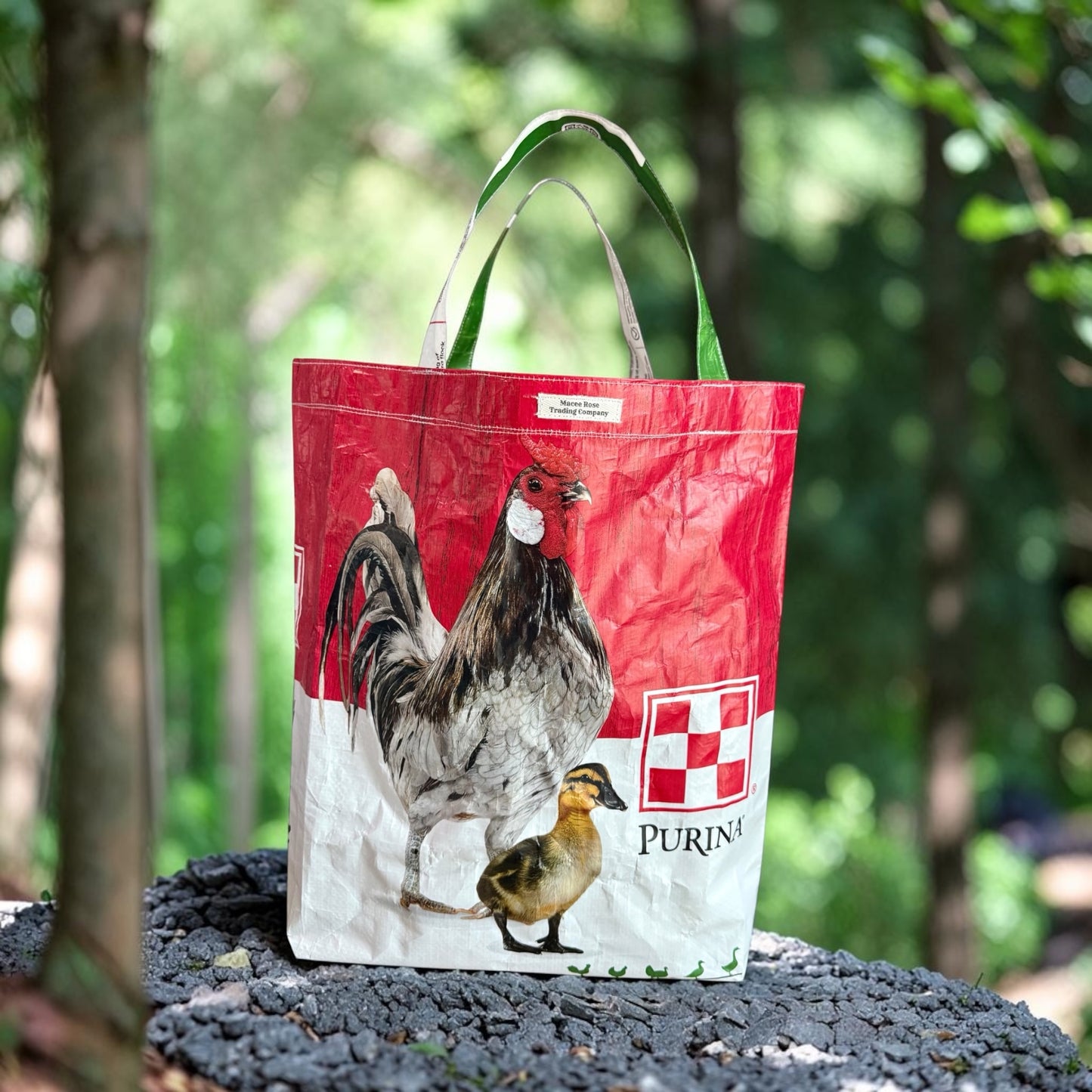 Rooster & Duck Market Tote - From The Feed Sack Collection