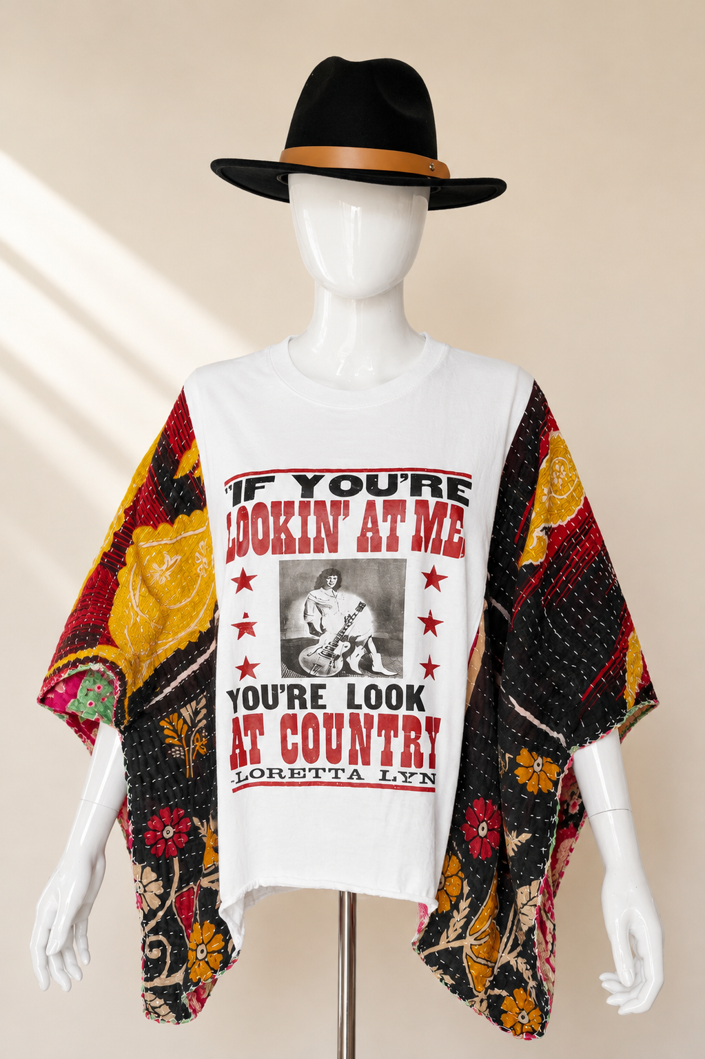 Lookin’ at Country Loretta Lynn Kantha Poncho Top