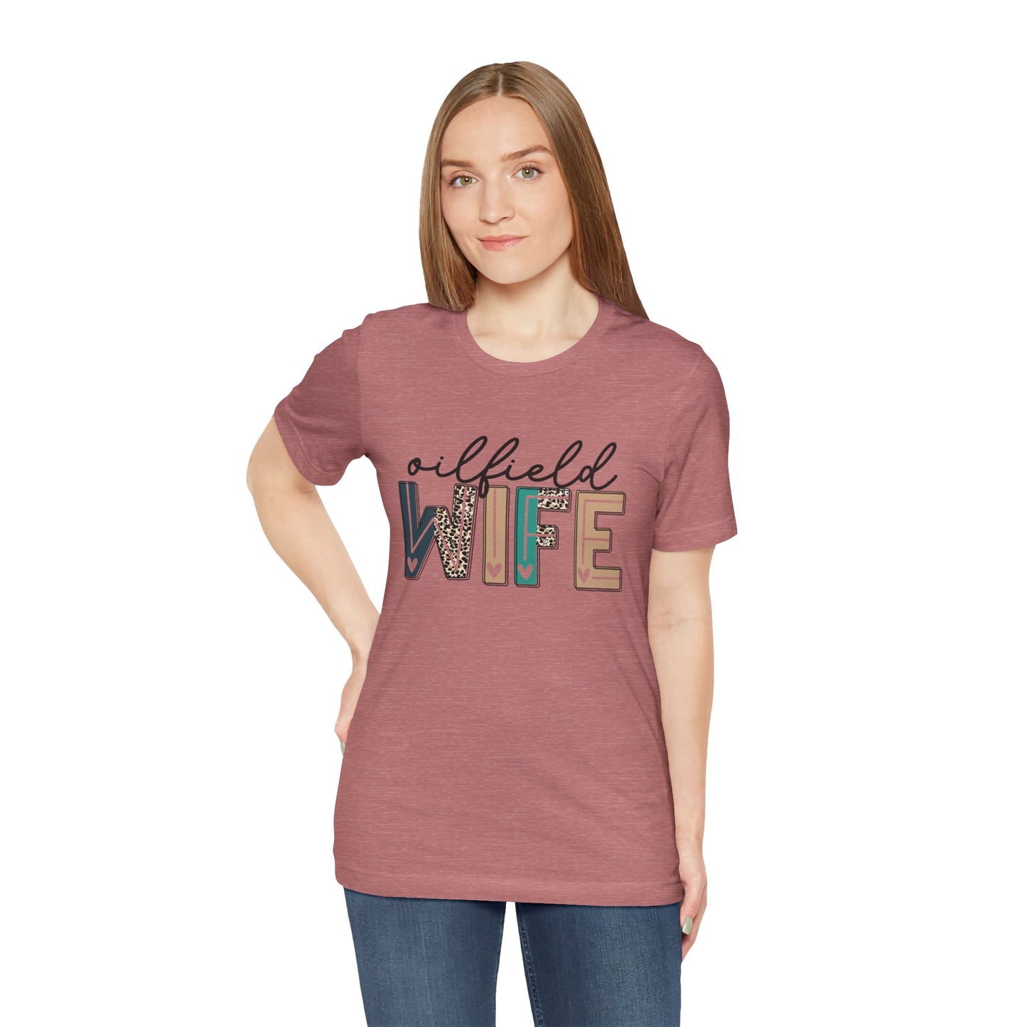 Oilfield Wife - Leopard Print Short Sleeve Tee