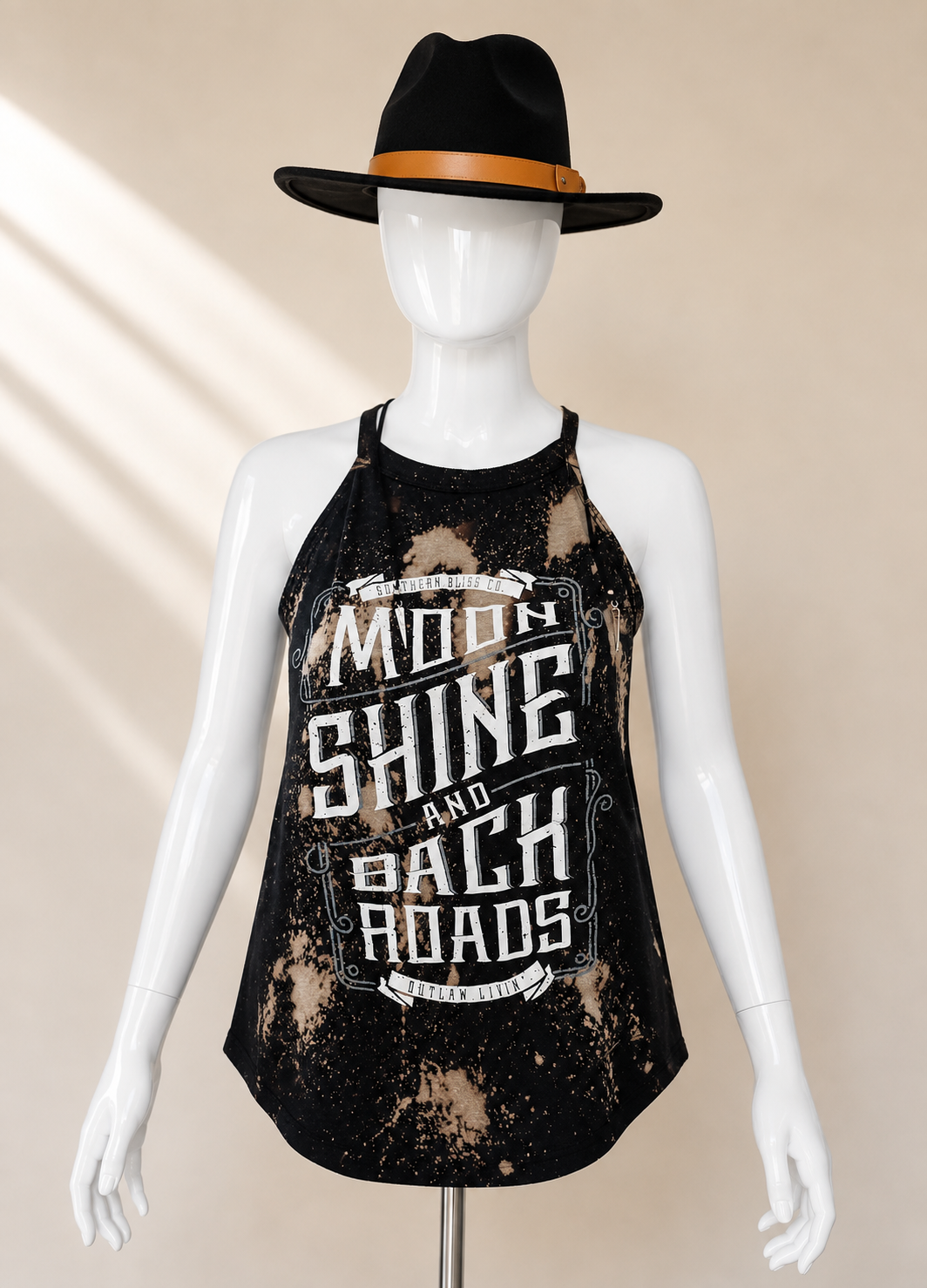 Moonshine & Back Roads Bleached Graphic Tank
