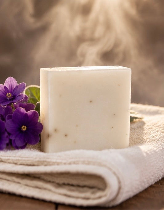 African Violet Artisan Soap Bar | Floral Handmade Bath Soap