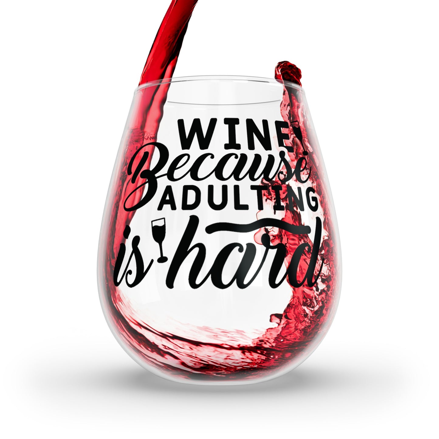 Adulting Is Hard Stemless Wine Glass, 11.75oz