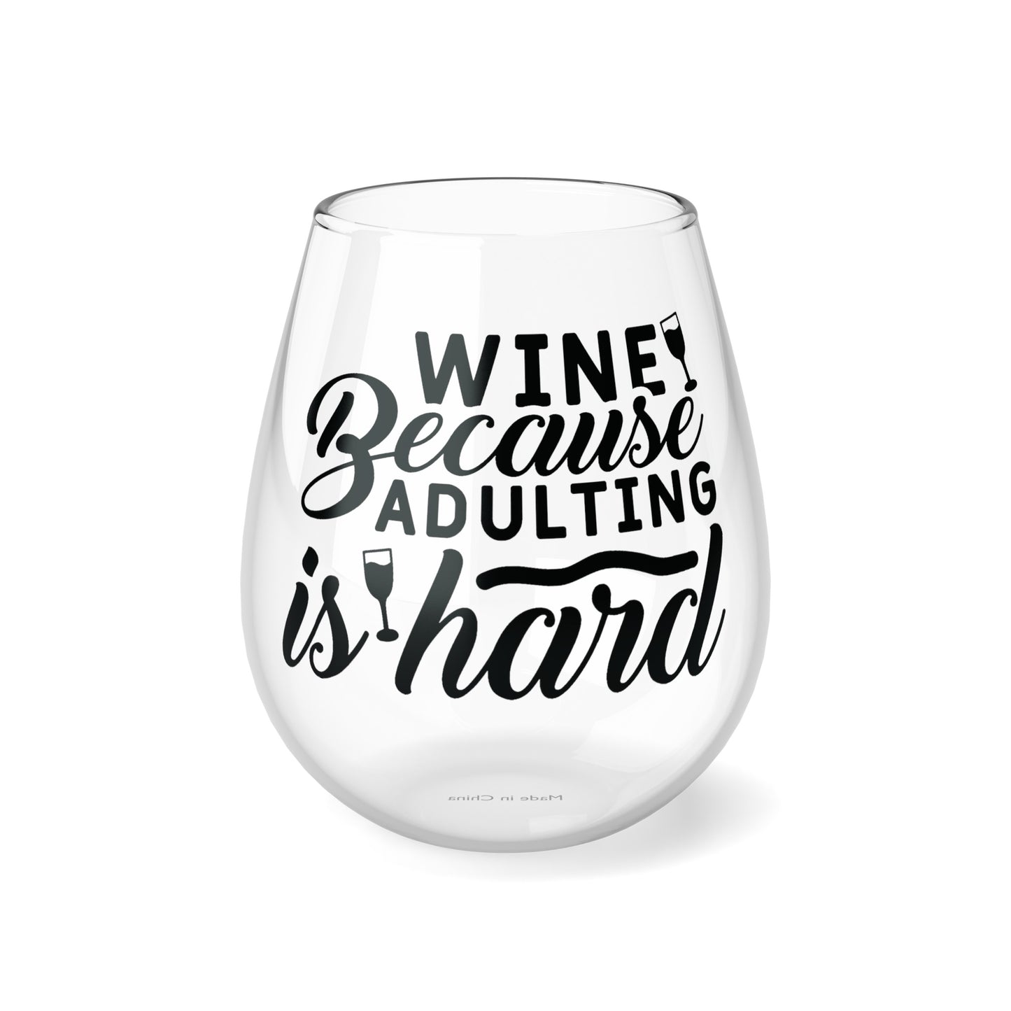 Adulting Is Hard Stemless Wine Glass, 11.75oz