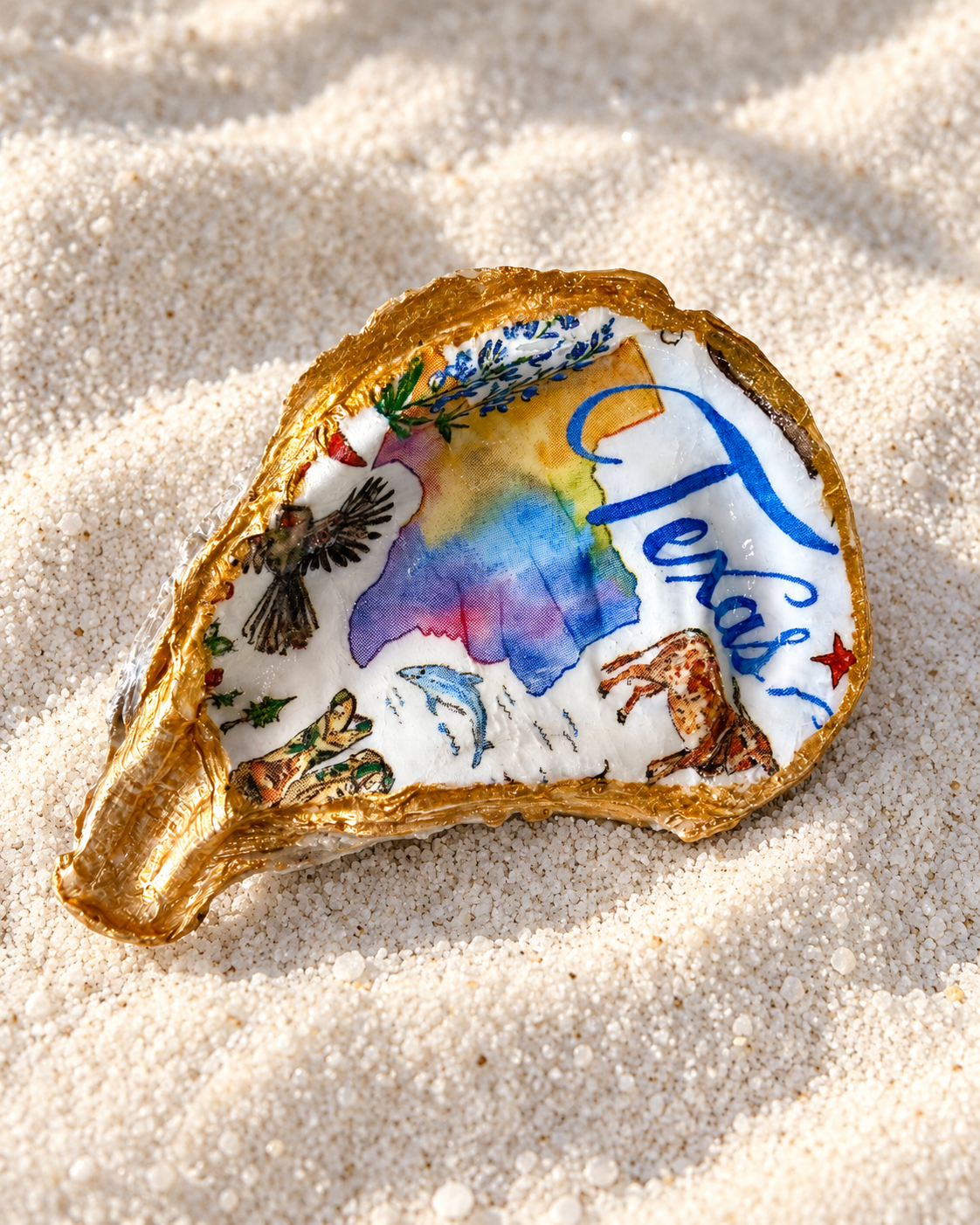 Texas Coast Handcrafted Oyster Shell Trinket Dish