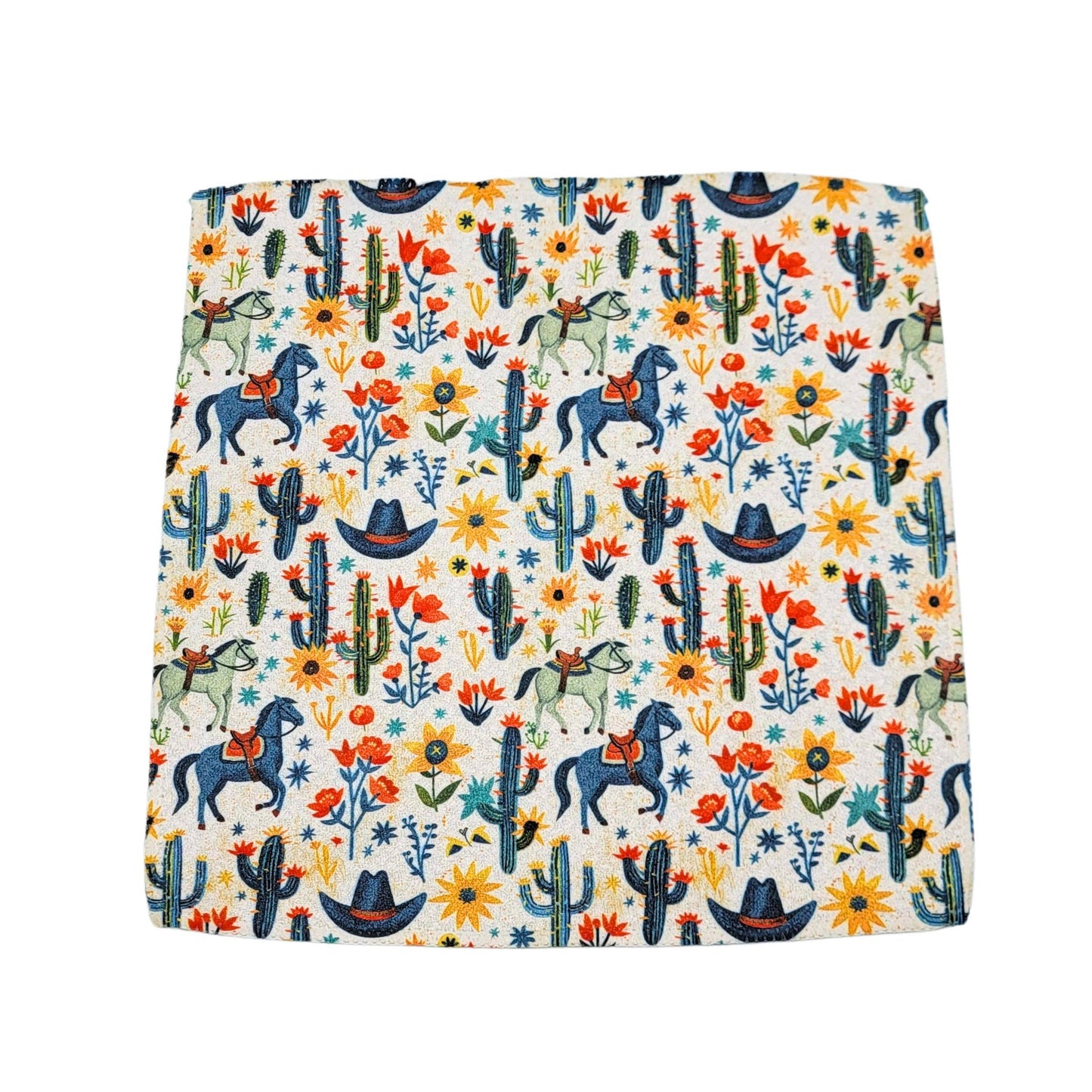 Southwestern Cactus Waffle Washcloth - Western Decor
