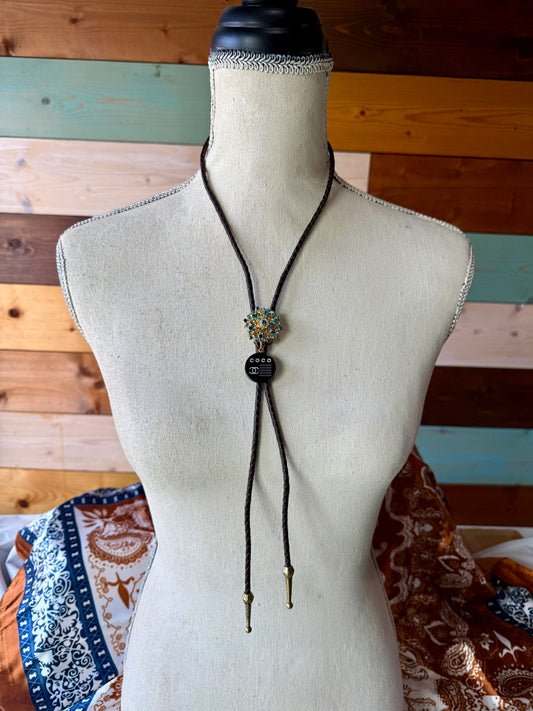 Bolo Tie - Blue/Black Chanel