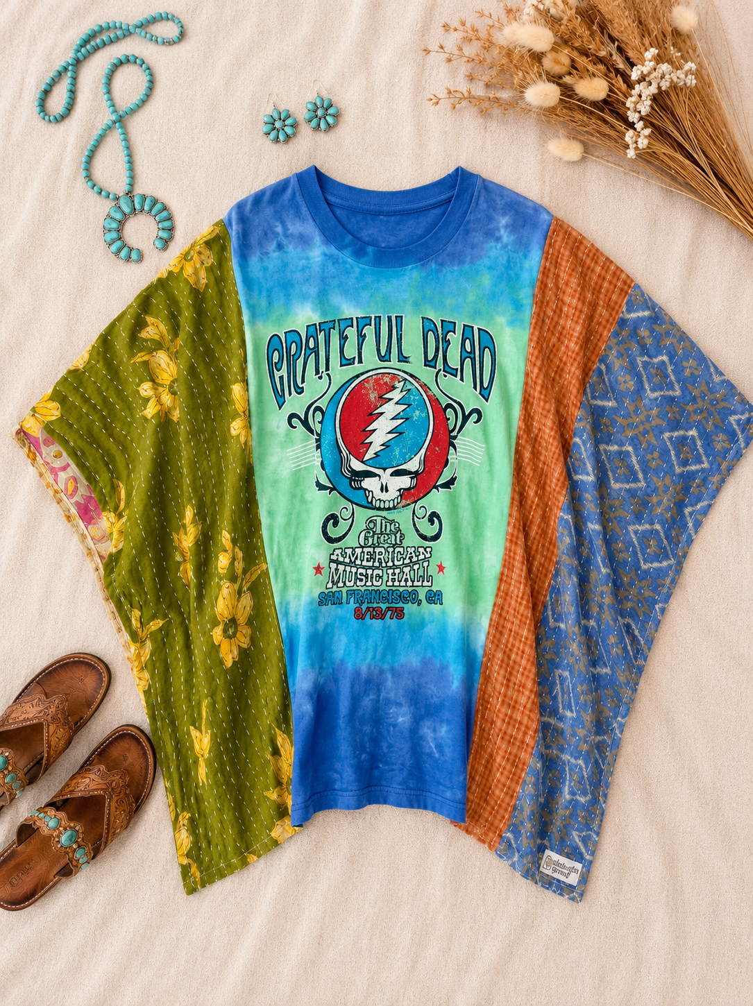 Grateful Dead Handmade Boho Poncho Top