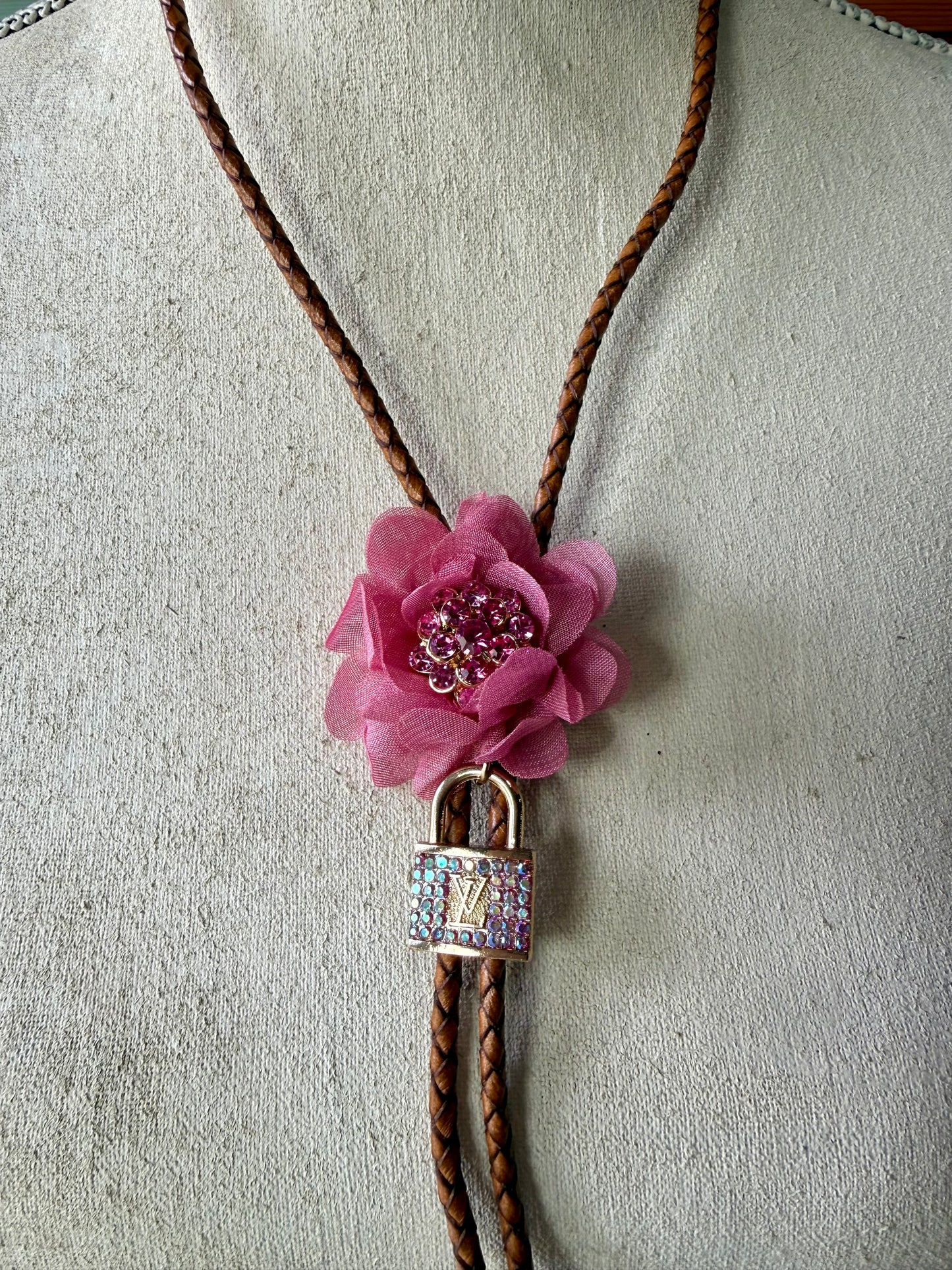 Bolo Tie - Pink Flower/Louis Vuitton