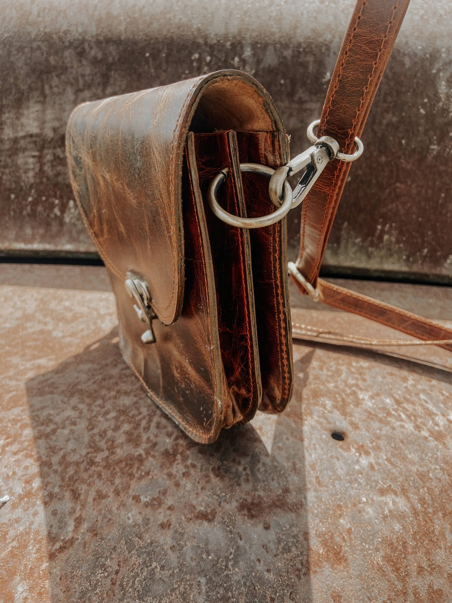 Brown Leather Small Crossbody Purse