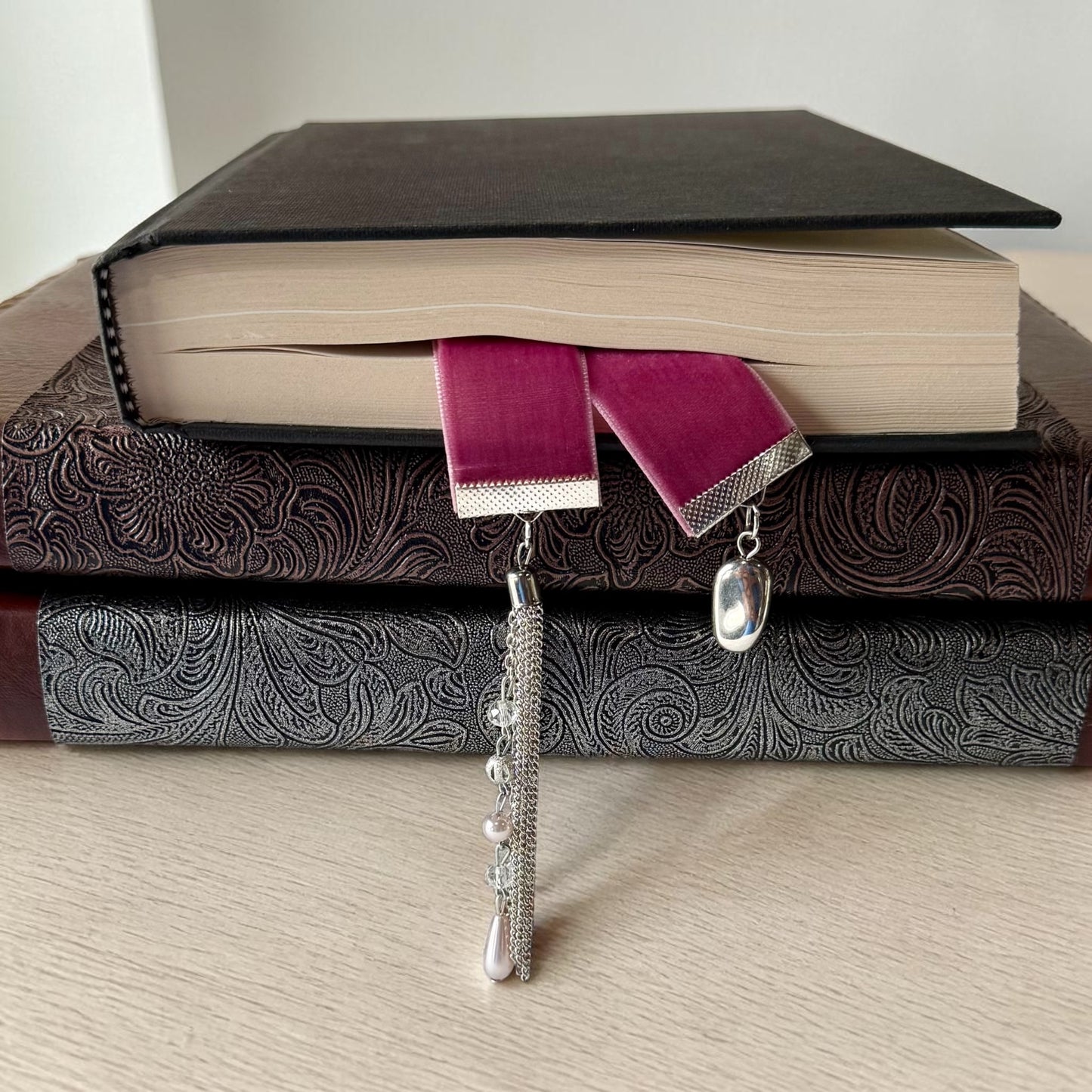 Handmade Velvet Ribbon Bookmark | Luxury Boho Gift for Readers