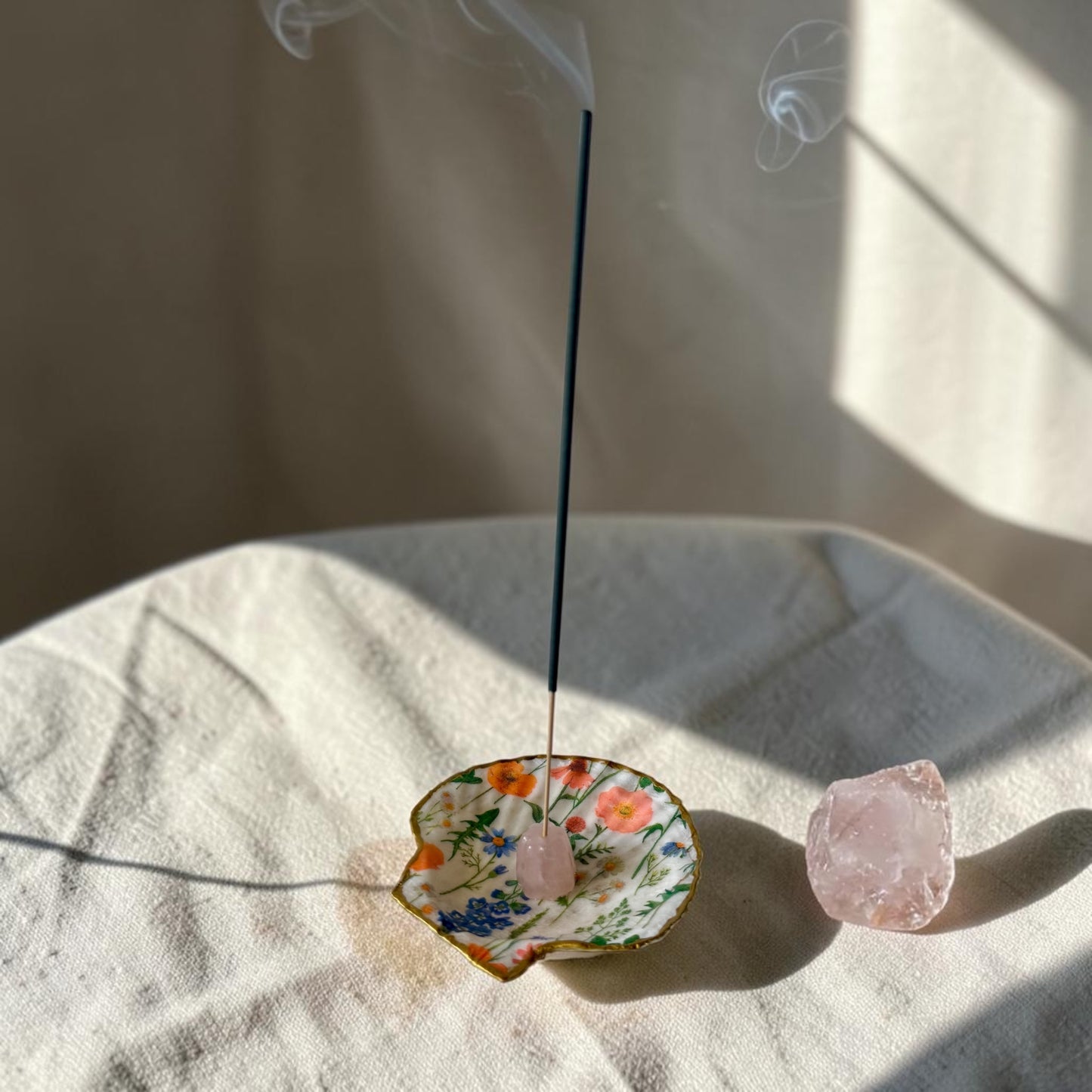 Wildflower Meadow Shell Incense Burner | Handmade Floral Scallop Shell Incense Holder