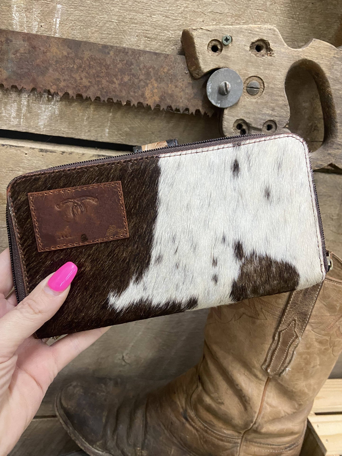 Cowhide Hand Painted Tooled Leather Wallet