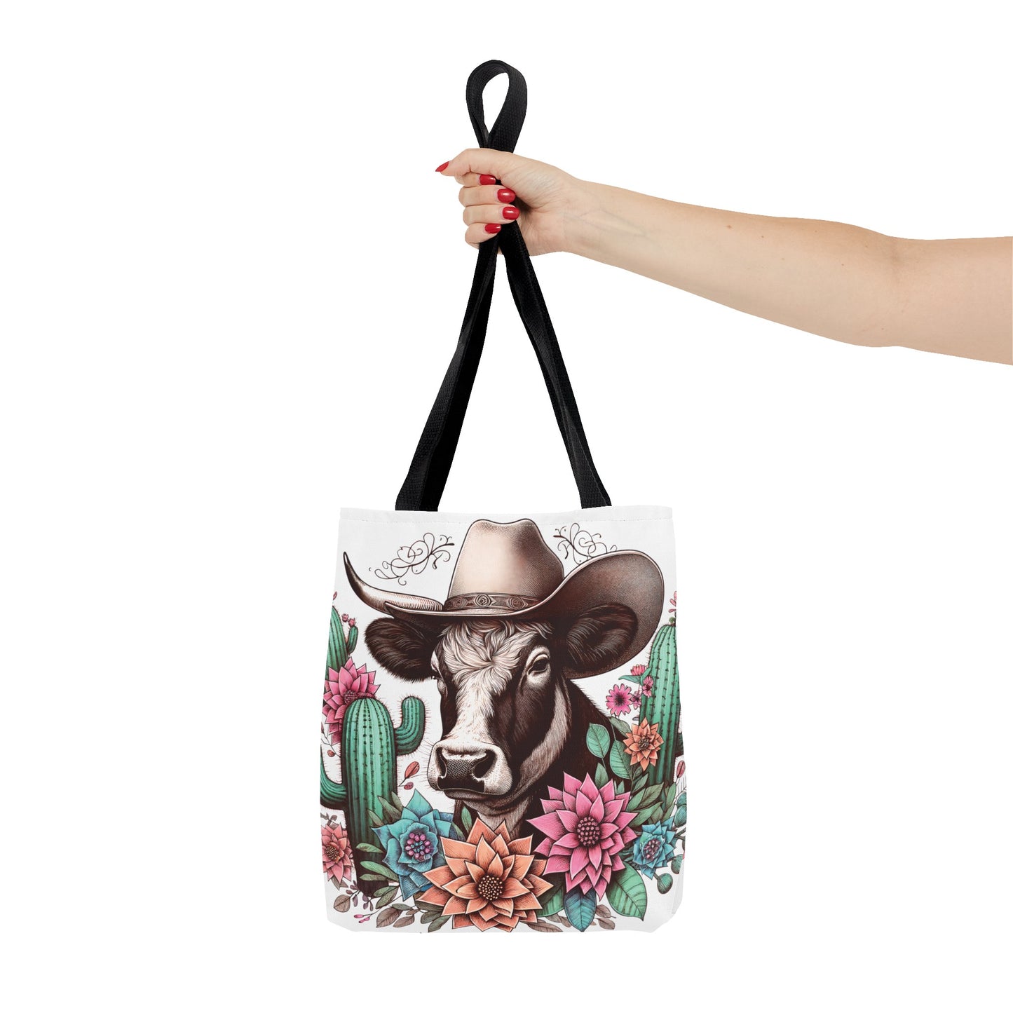 Floral Cow Tote Bag