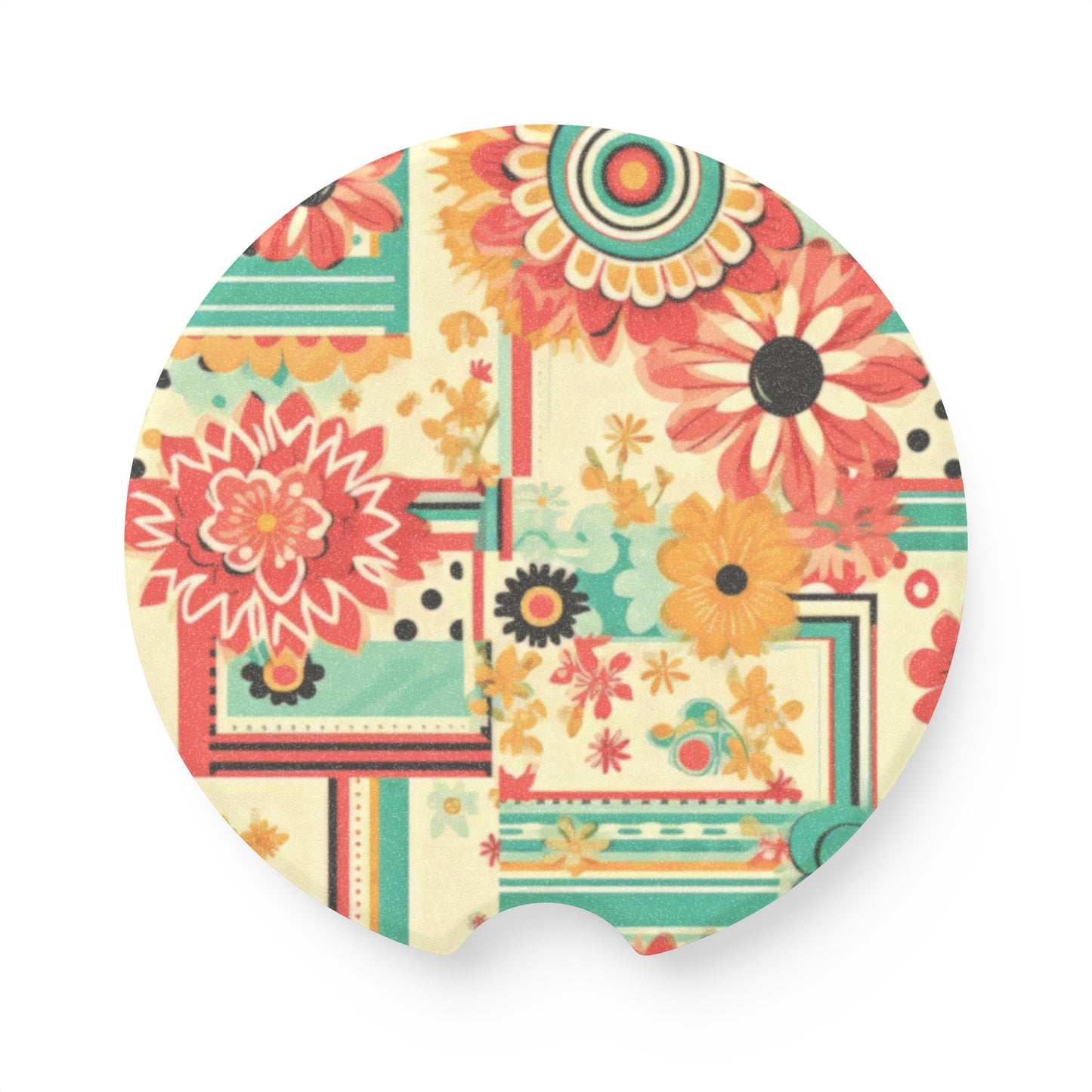 Floral Soapstone Car Coaster