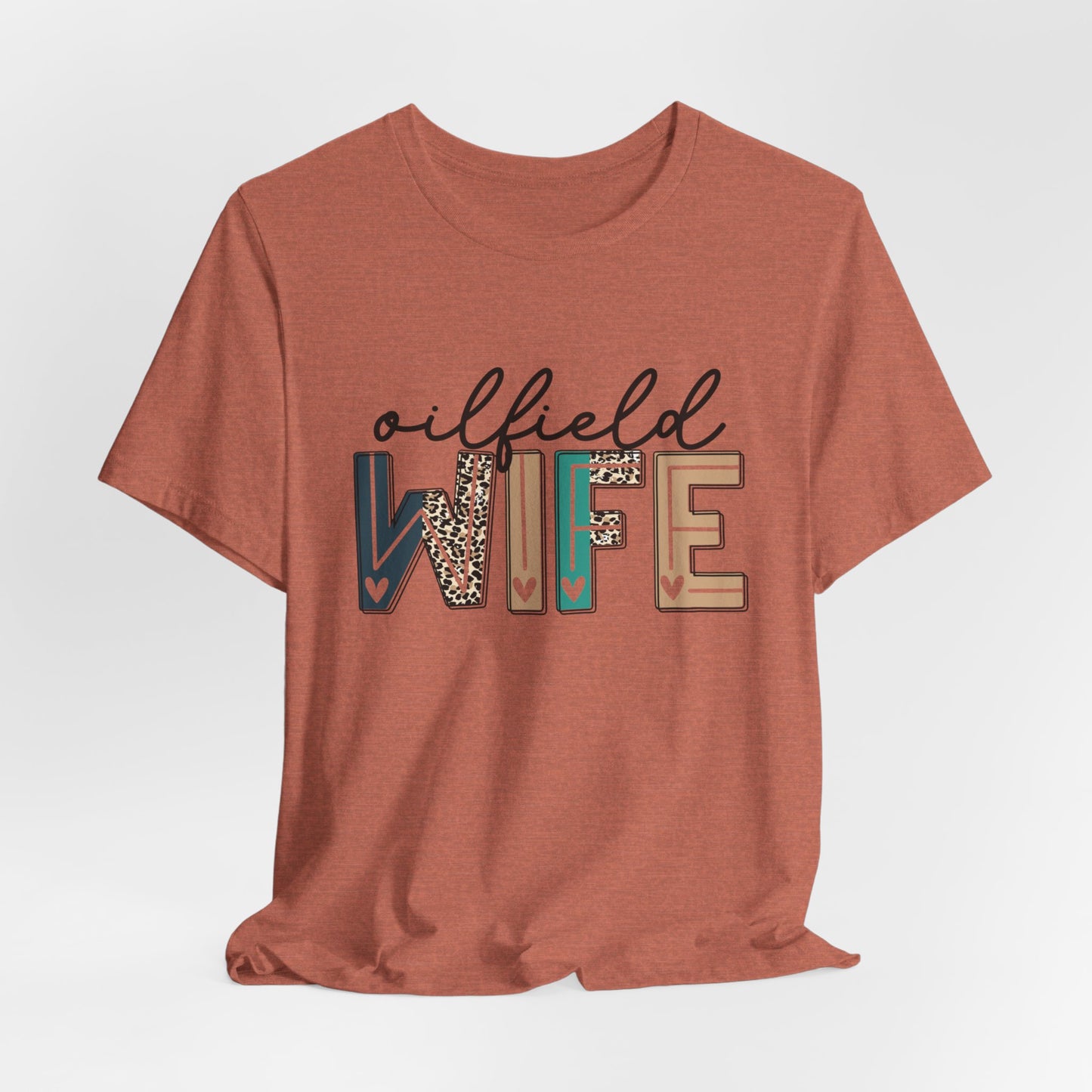 Oilfield Wife - Leopard Print Short Sleeve Tee