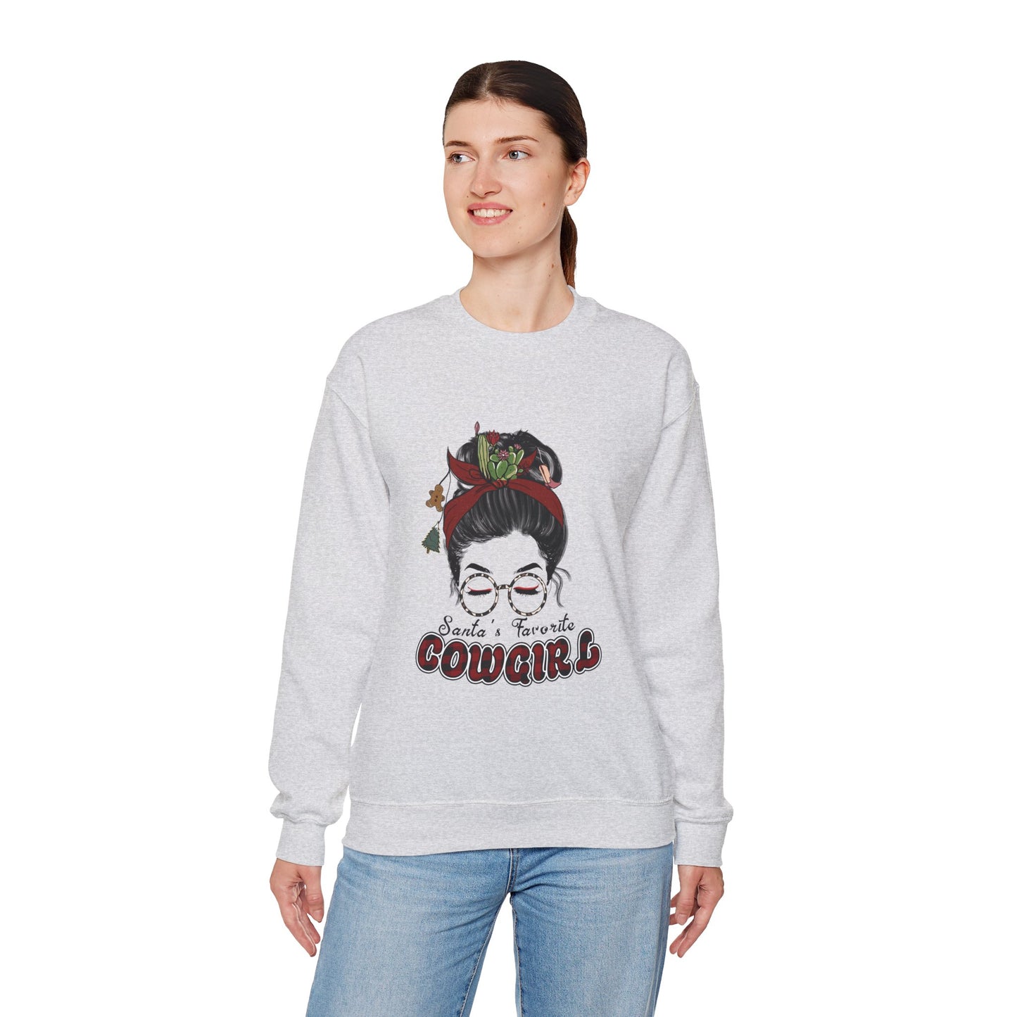 Cowgirl Christmas Crewneck Sweatshirt - Santa's favorite cowgirl