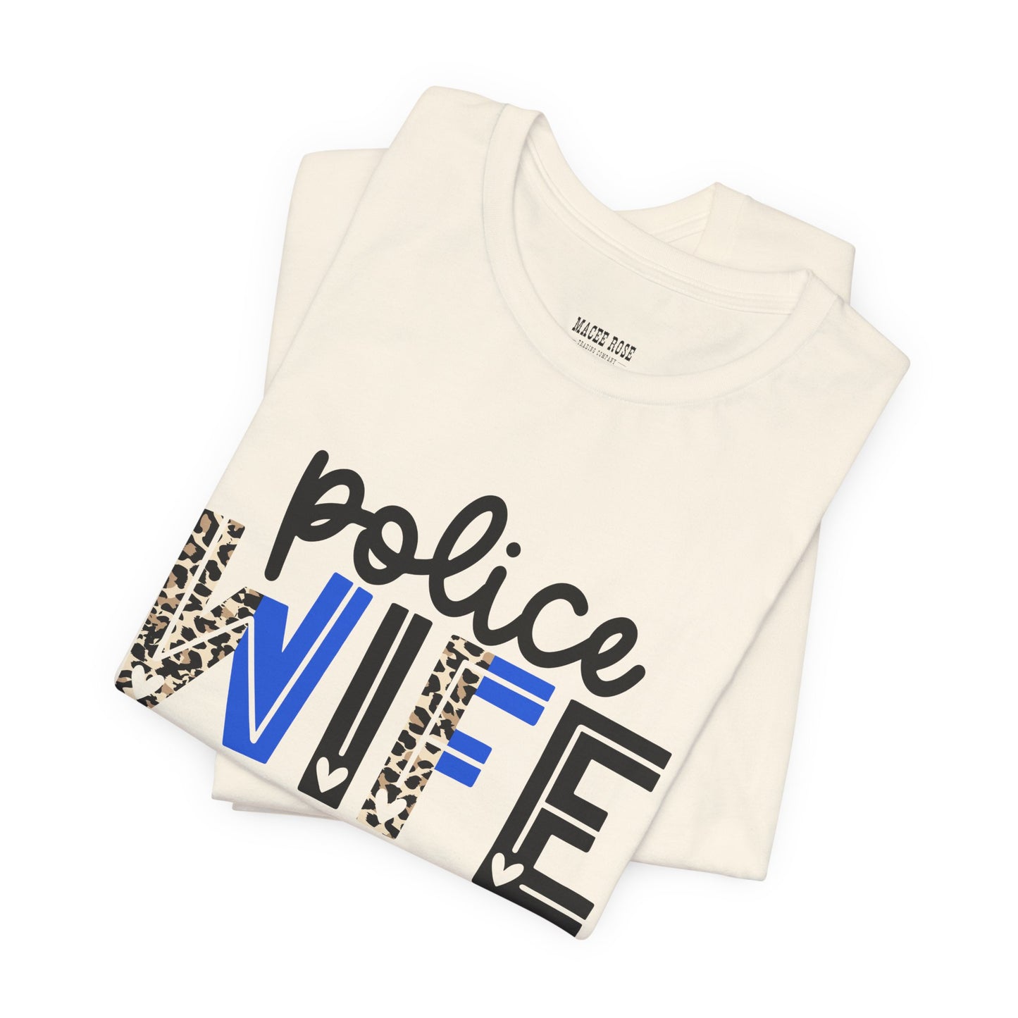 Police Wife - Leopard Print Short Sleeve Tee