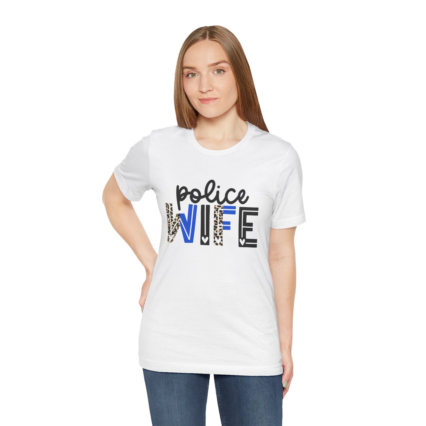 Police Wife - Leopard Print Short Sleeve Tee