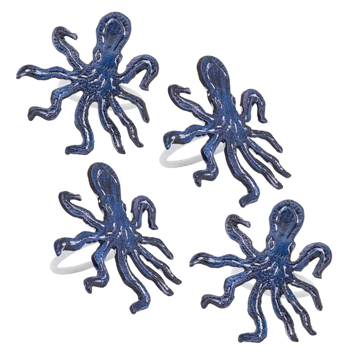 Coastal Octopus Napkin Rings Set of 4