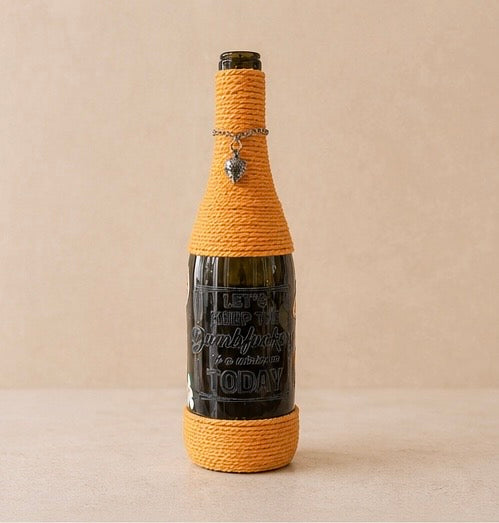 Citrus Upcycled Wine Bottle Incense Burner | Boho Home Fragrance Decor