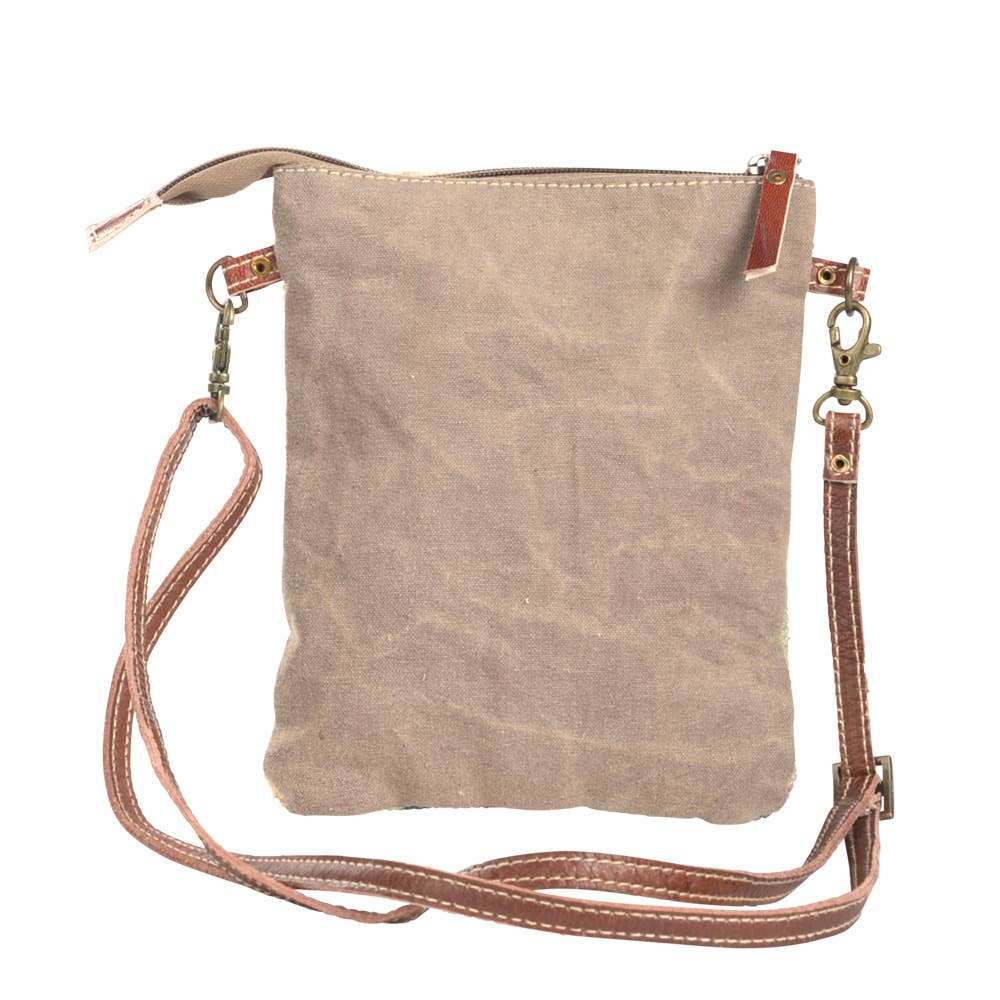 Recycled Rug With Cowhide Crossbody