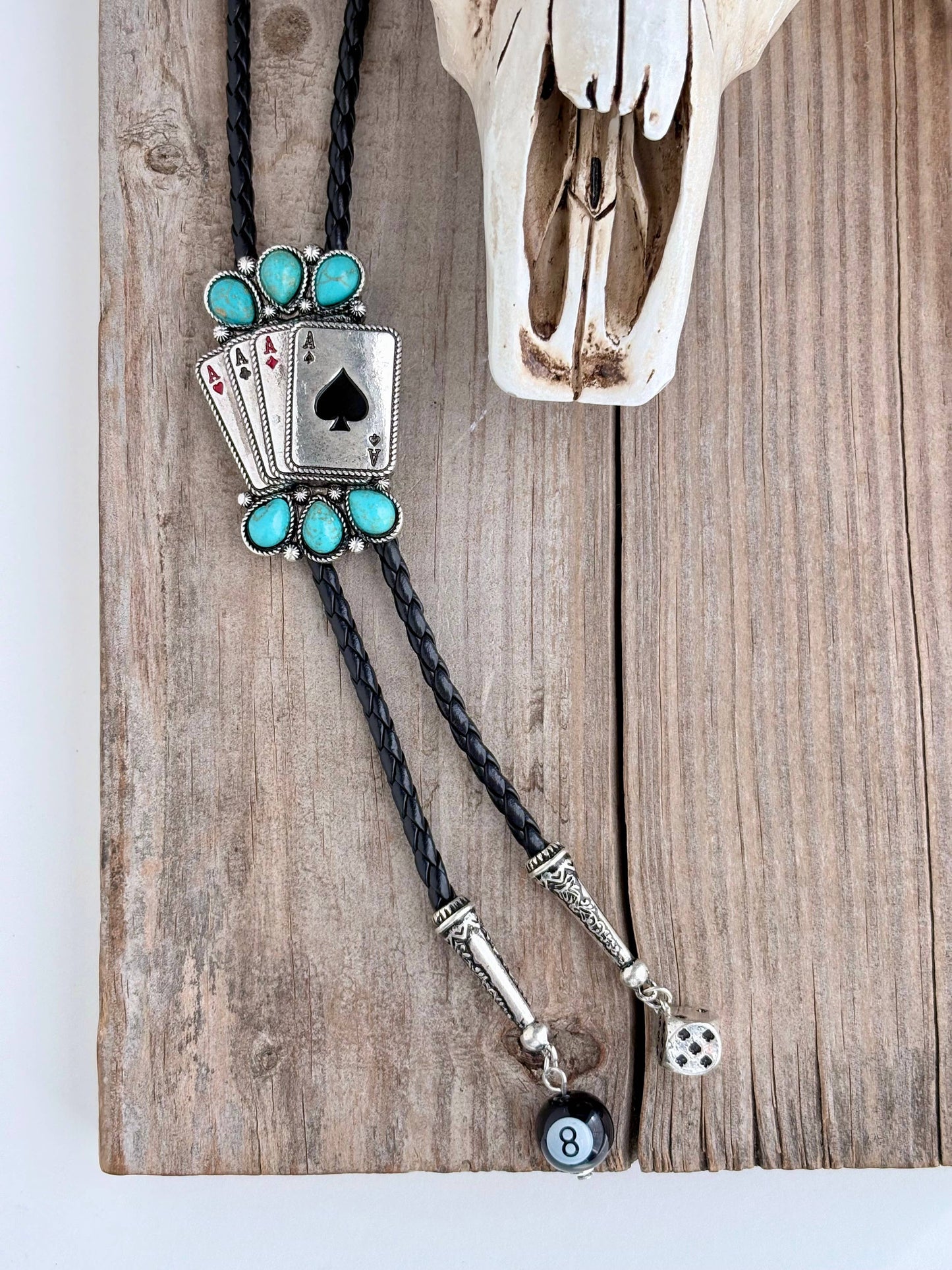 Western Bolo Tie Pendant Necklace | Cowgirl Leather Cord Jewelry