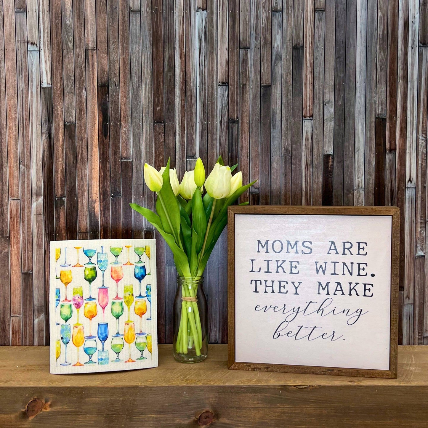 Wine Glass Collection Swedish Dishcloths - Mothers Day