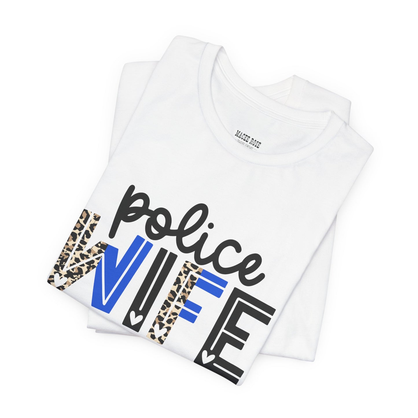 Police Wife - Leopard Print Short Sleeve Tee