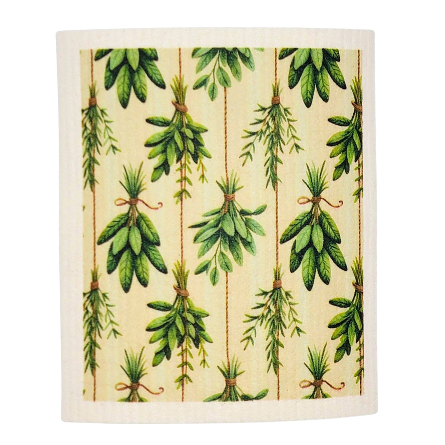 Herb Bunches Farmhouse Swedish Dishcloths - Spring Decor