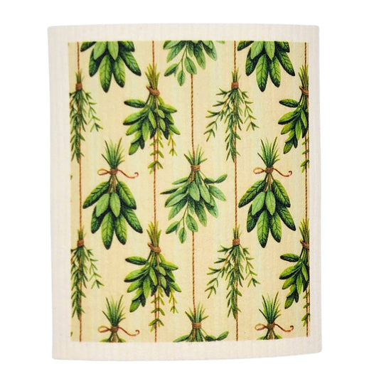 Herb Bunches Farmhouse Swedish Dishcloths - Spring Decor