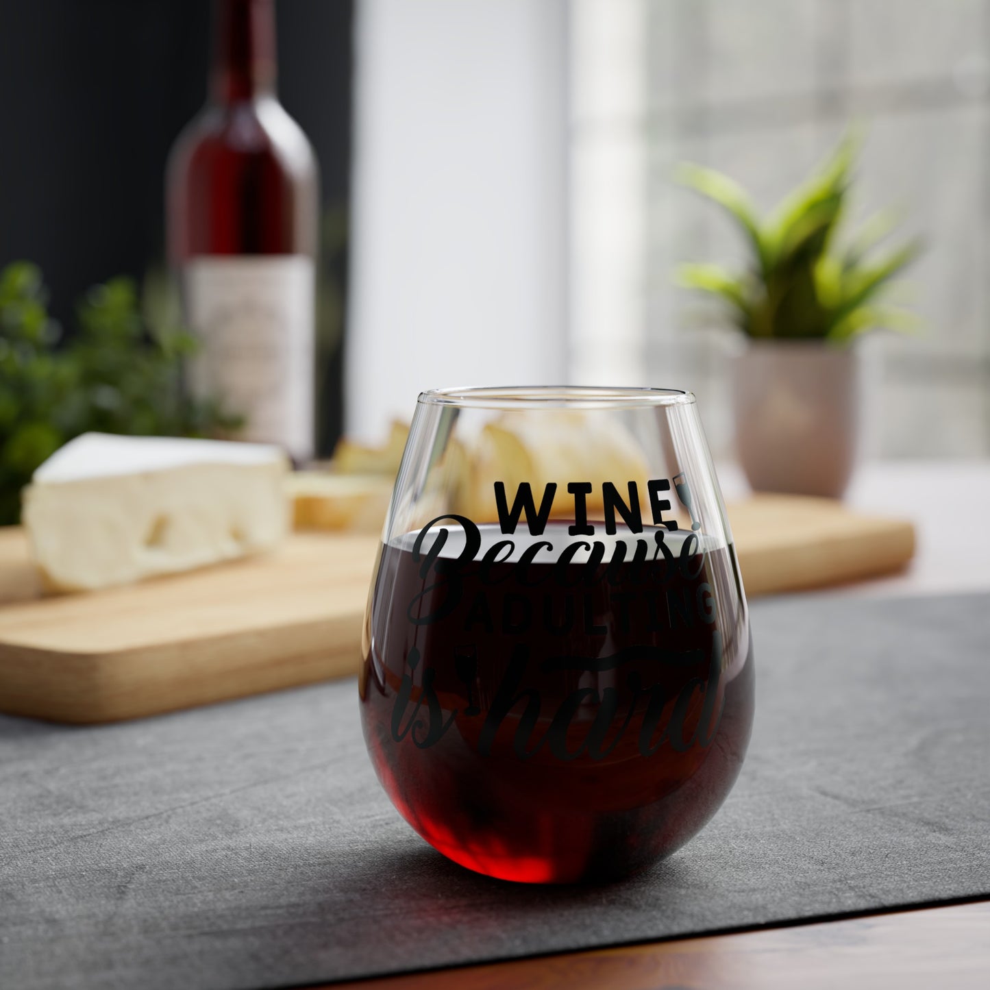 Adulting Is Hard Stemless Wine Glass, 11.75oz