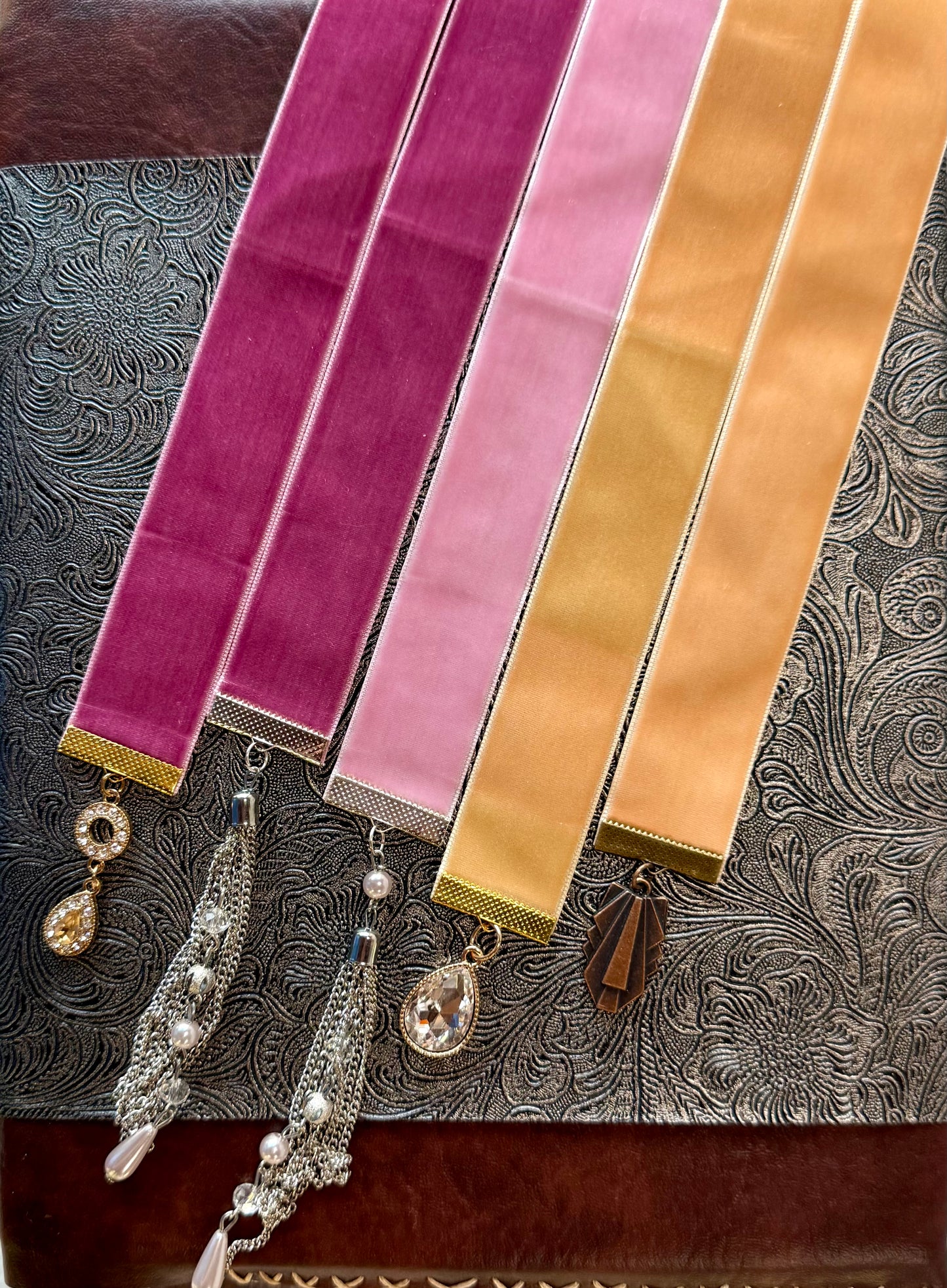 Handmade Velvet Ribbon Bookmark | Luxury Boho Gift for Readers