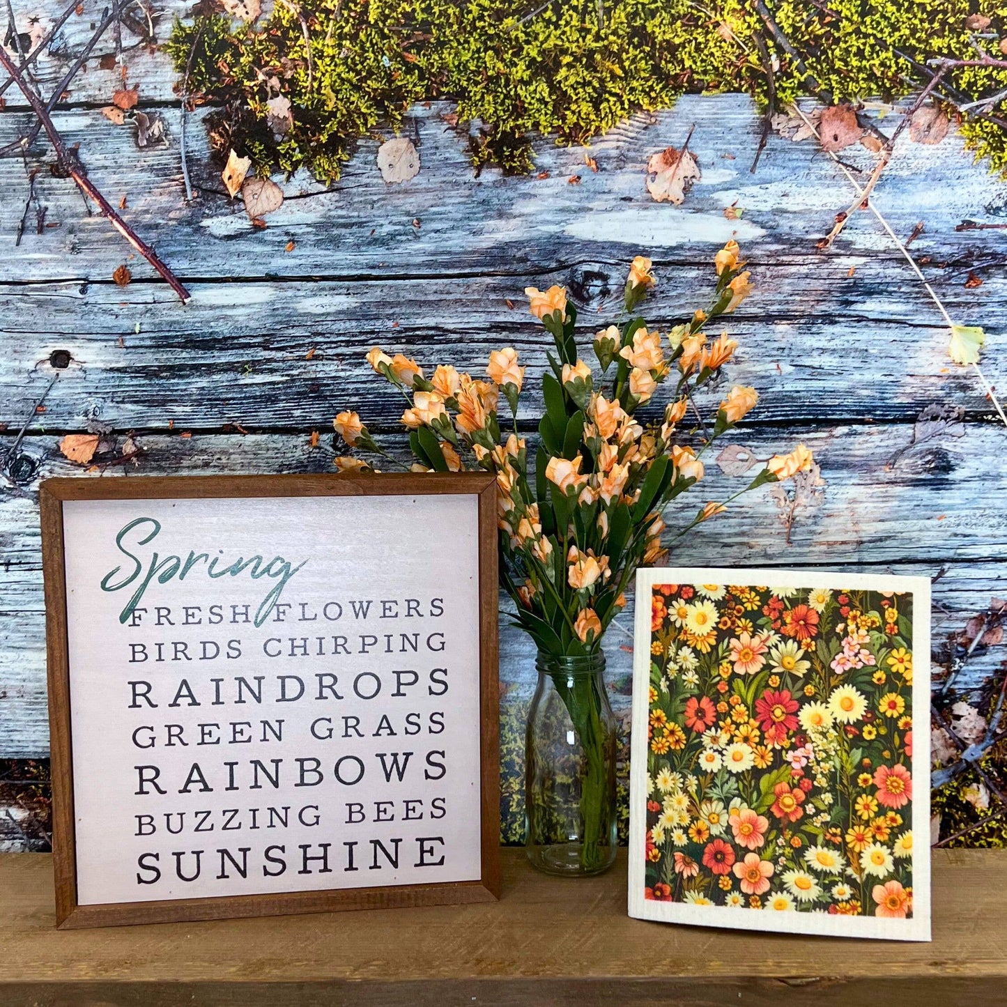 Wildflower Swedish Dish Cloth | Eco-Friendly Reusable Kitchen Sponge Cloth