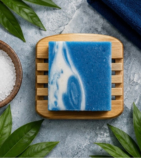 Cool Water Artisan Soap Bar | Fresh Aquatic Men’s Cologne Soap with Sea Salt
