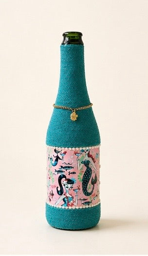 Retro Mermaid Upcycled Wine Bottle Incense Burner | Coastal Home Fragrance Decor