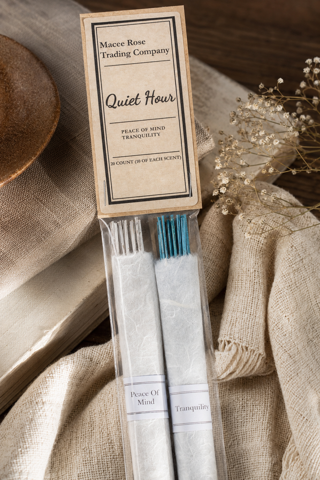 Quiet Hour Curated Incense Collection | Peace of Mind & Tranquility | 20 Count Handmade Incense Sticks