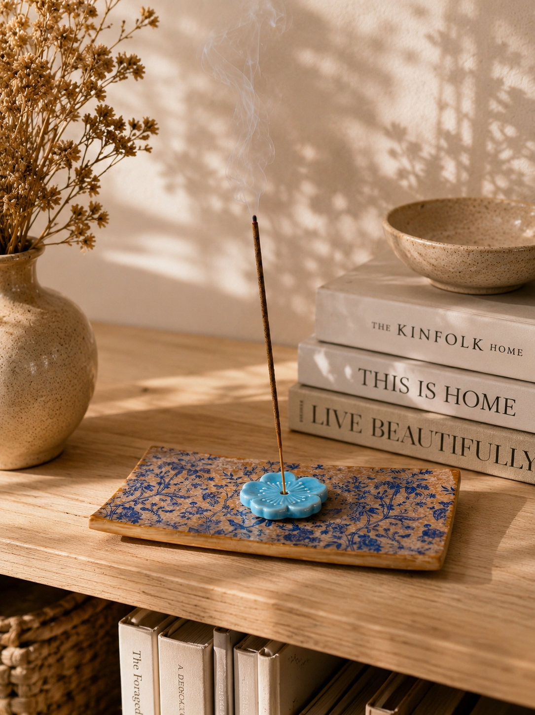 Botanical Bloom Collection Handmade Incense Burners | Floral Wooden Ash Catchers