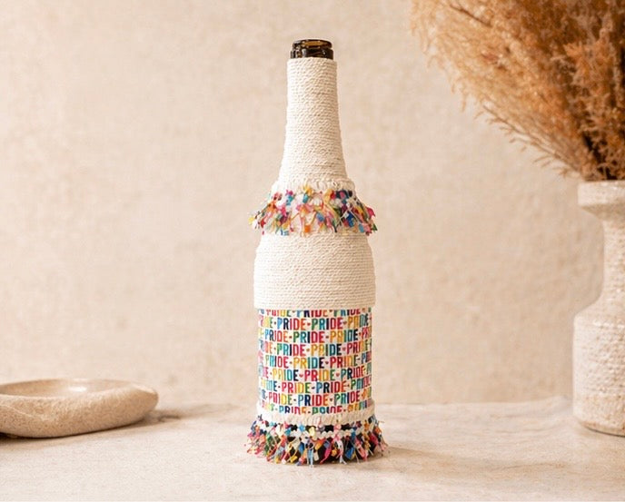 Rainbow Pride Upcycled Wine Bottle Incense Burner | Boho Home Fragrance Decor