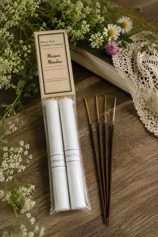 Maison Meadow Curated Incense Collection | Cottage-Core & Summer Day | 20 Count Handmade Incense Sticks