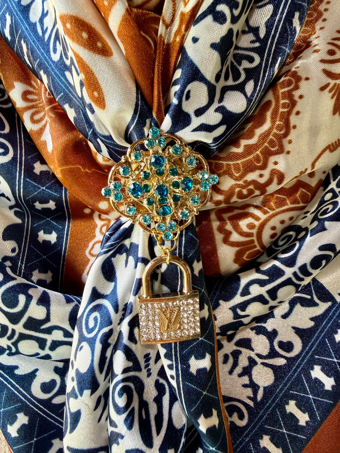 Wild Rag, Scarf, Bandanna Slide - Louis Vuitton Lock