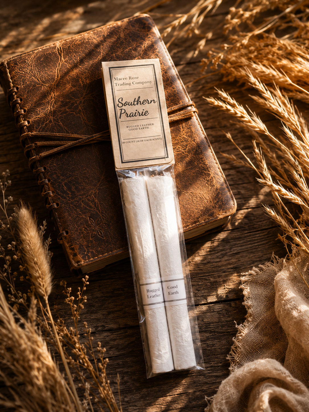 Southern Prairie Curated Incense Collection | Rugged Leather + Good Earth | Handmade Artisan Incense Gift Set