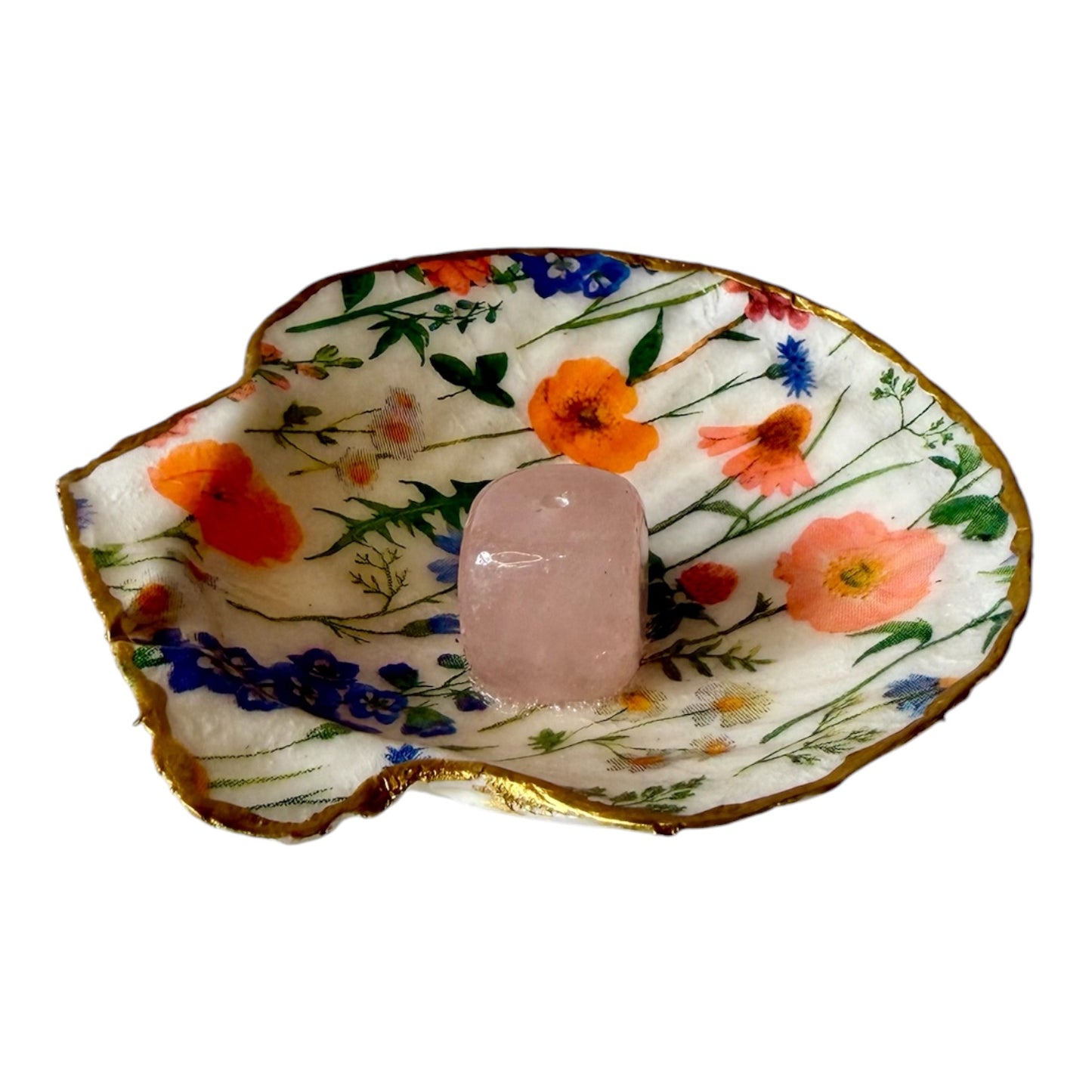 Wildflower Meadow Shell Incense Burner | Handmade Floral Scallop Shell Incense Holder