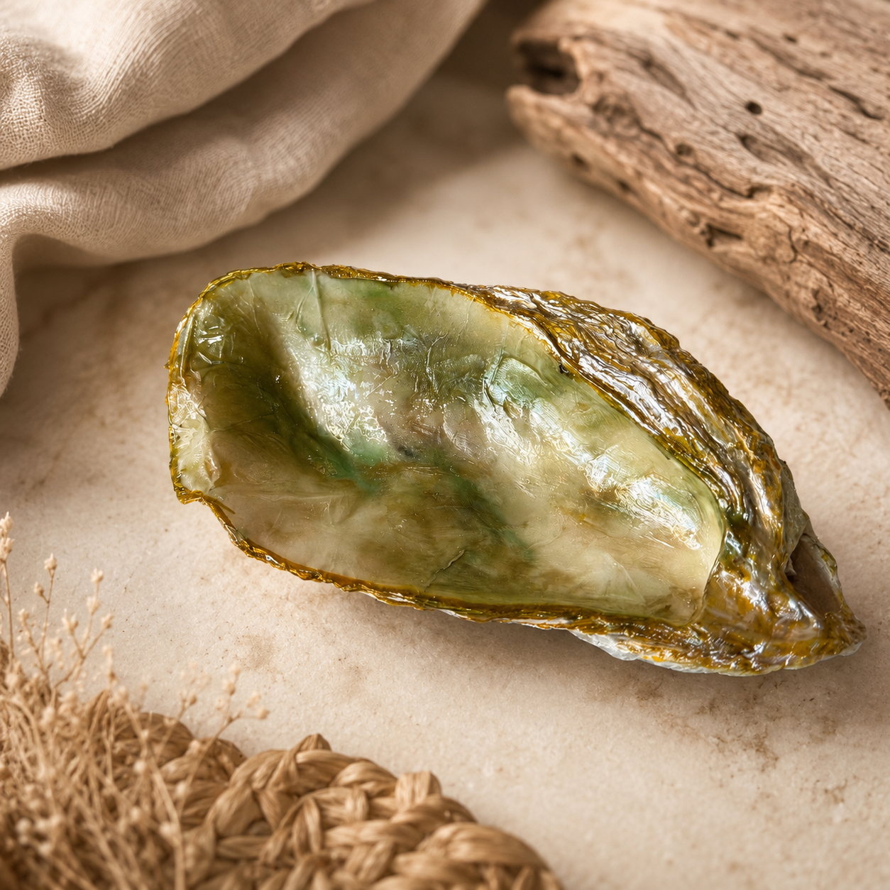 Natural Shell Trinket Dish, Coastal Home Decor - Sea Glass Pearl