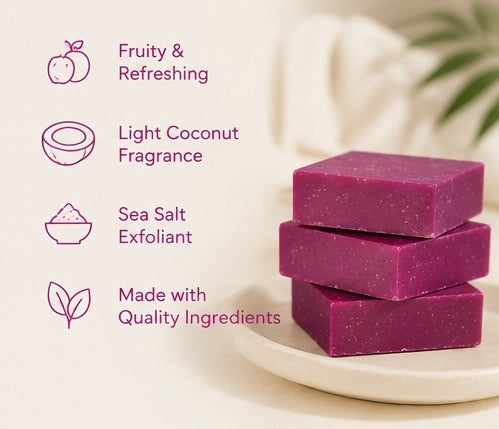 Butt Naked Artisan Soap Bar | Fruity Coconut Sea Salt Exfoliating Soap
