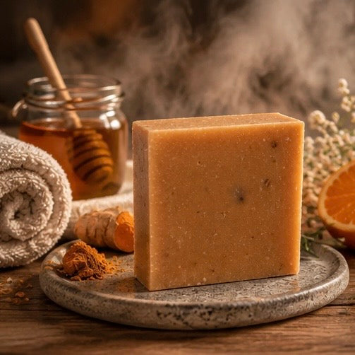 Turmeric Honey Orange Artisan Soap Bar | Brightening Citrus Soap