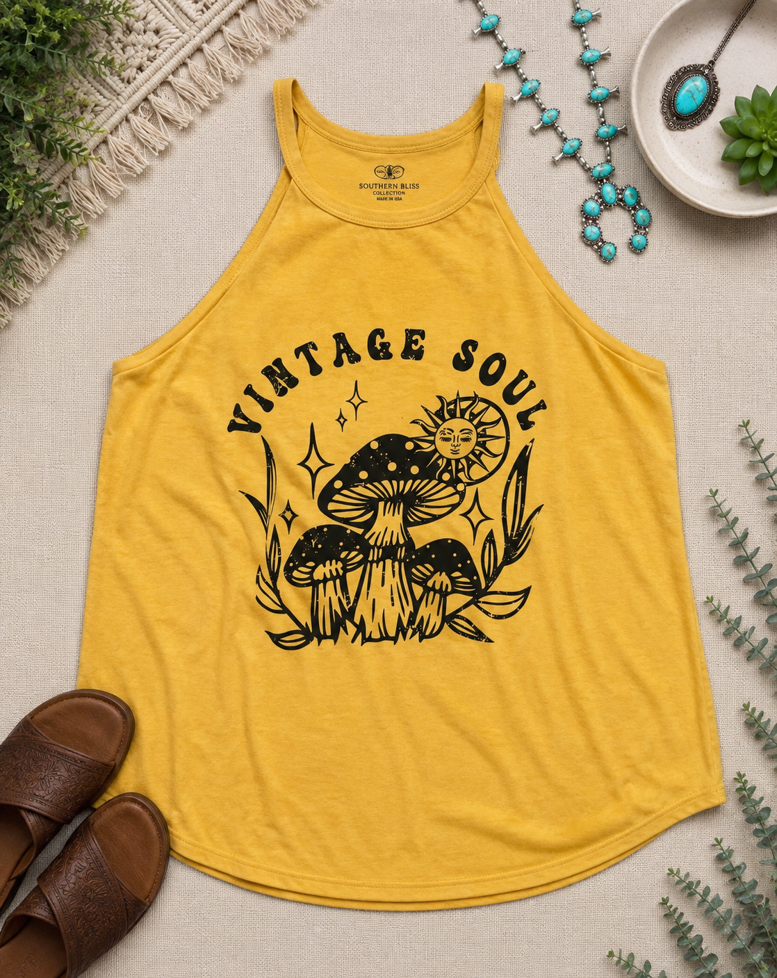 Vintage Soul Mushroom Graphic Tank
