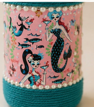 Retro Mermaid Upcycled Wine Bottle Incense Burner | Coastal Home Fragrance Decor